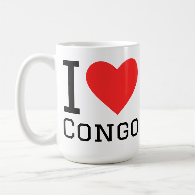 Caneca De Café Eu amo Congo (Esquerda)