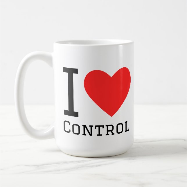 Caneca De Café Eu amo controle (Esquerda)