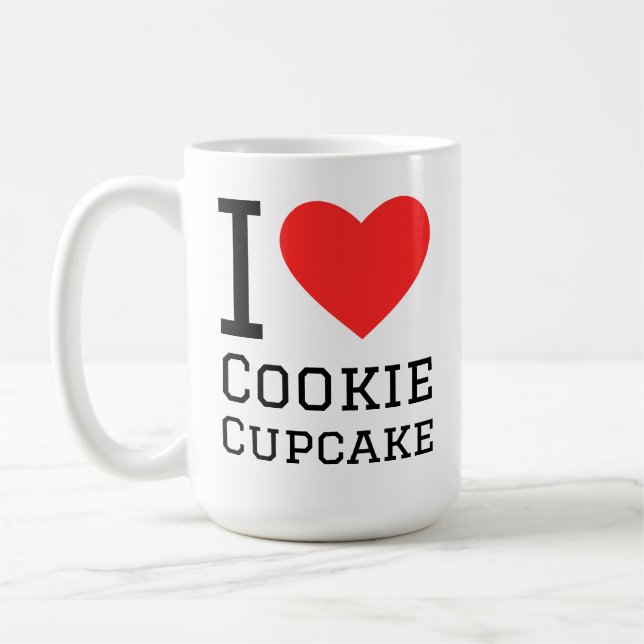 Caneca De Café Eu amo cookie cupcake (Esquerda)