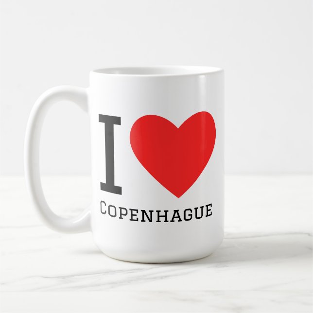 Caneca De Café Eu amo Copenhague (Esquerda)
