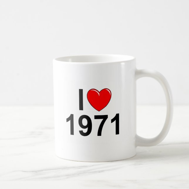 Caneca De Café Eu amo (coração) 1971 (Direita)
