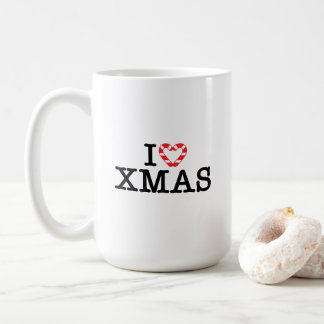 Caneca De Café Eu Amo Coração de Cana de Natal