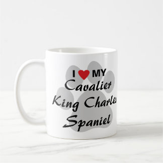 Caneca De Café Eu amo (coração) meu Spaniel de rei Charles
