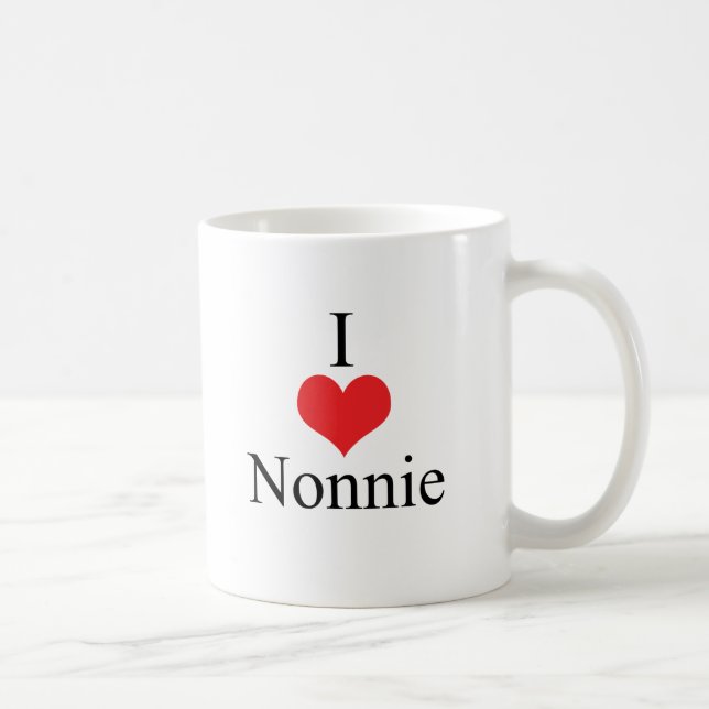 Caneca De Café Eu amo (coração) Nonnie (Direita)
