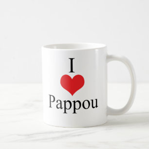 Caneca De Café Eu amo (coração) Pappou