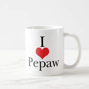 Caneca De Café Eu amo (coração) Pepaw