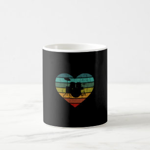 Caneca De Café Eu Amo Coração Retro de Baterias