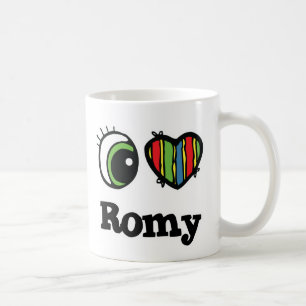 Caneca De Café Eu Amo (Coração) Romy