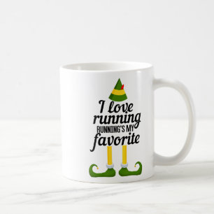 Caneca De Café Eu Amo Correr, Correr é o Meu Natal Engraçado Favo