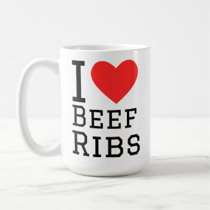 Caneca De Café Eu amo costelas de carne bovina 