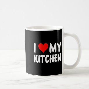 Caneca De Café Eu Amo Cozinha - Coração - Divertido Cozinheiro Fo