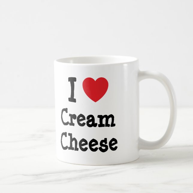 Caneca De Café Eu amo Cream Cheese Heart Shirt (Direita)