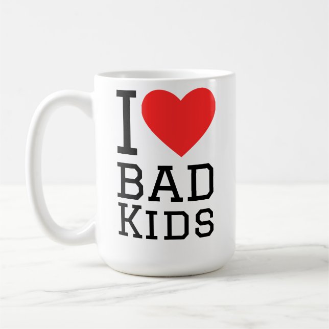 Caneca De Café Eu amo crianças más (Esquerda)