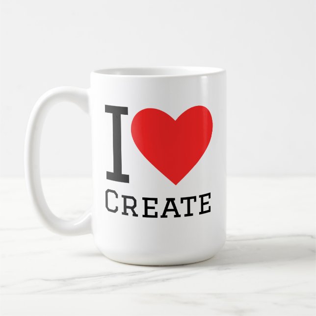 Caneca De Café Eu amo criar (Esquerda)