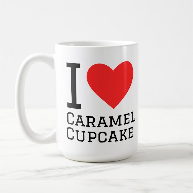 Caneca De Café Eu amo cupcake de caramelo (Esquerda)