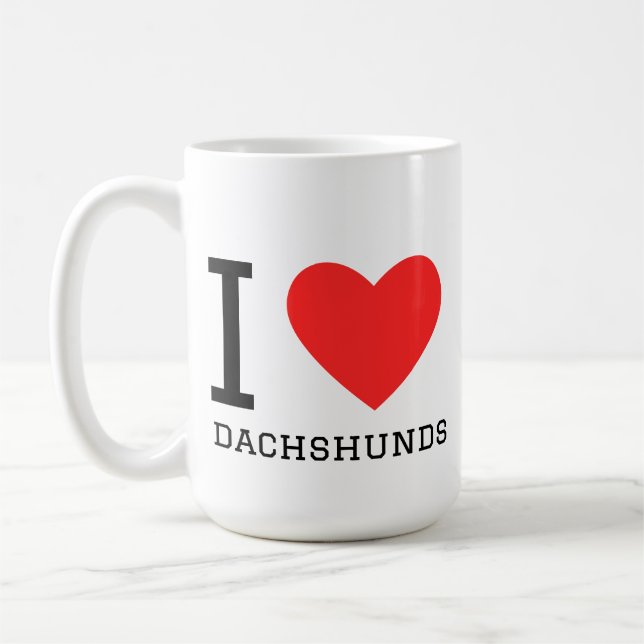 Caneca De Café Eu amo dachshunds (Esquerda)