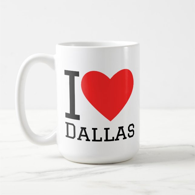 Caneca De Café Eu amo Dallas  (Esquerda)