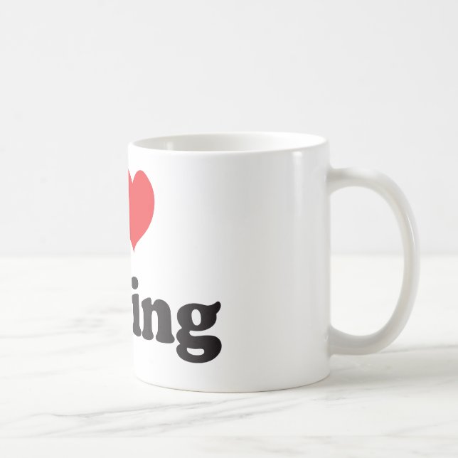 Caneca De Café Eu amo dar um ciclo (Direita)