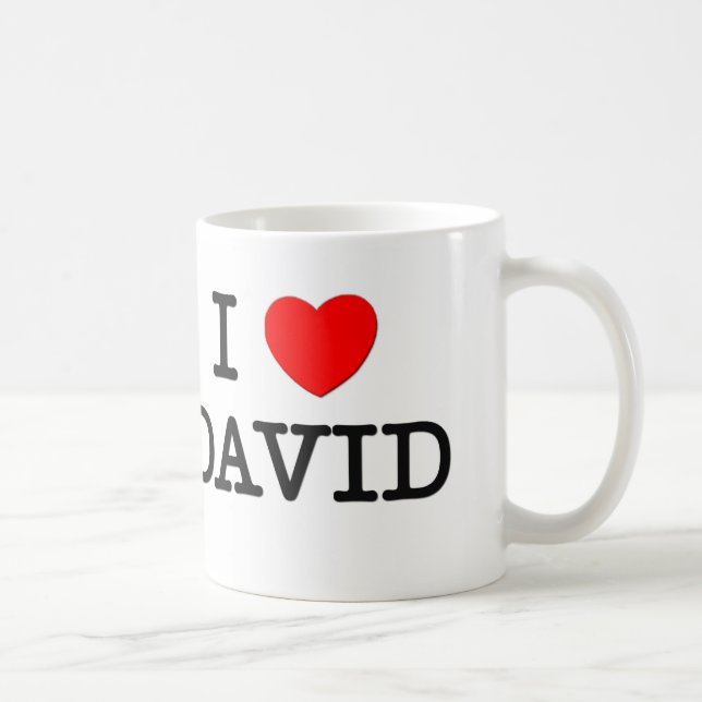 Caneca De Café Eu amo David (Direita)