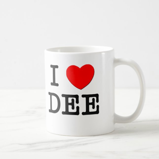 Caneca De Café Eu amo Dee (Direita)