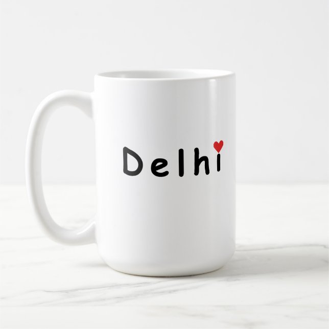 Caneca De Café Eu amo Delhi India (Esquerda)