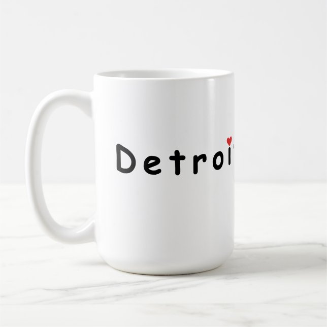 Caneca De Café Eu amo Detroit (Esquerda)
