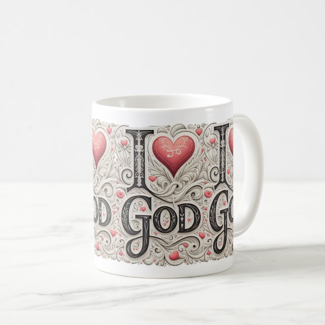 Caneca De Café Eu amo Deus (Frente Esquerda)
