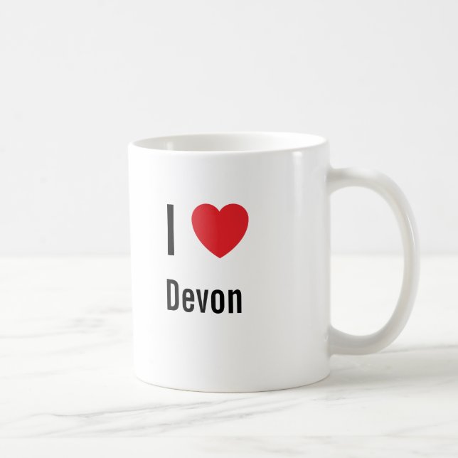 Caneca De Café Eu amo Devon (Direita)