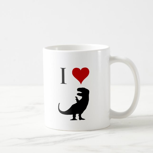 Caneca De Café Eu amo dinossauros - T-Rex (Direita)