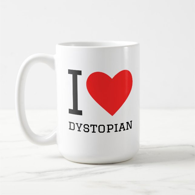 Caneca De Café Eu amo distópico  (Esquerda)