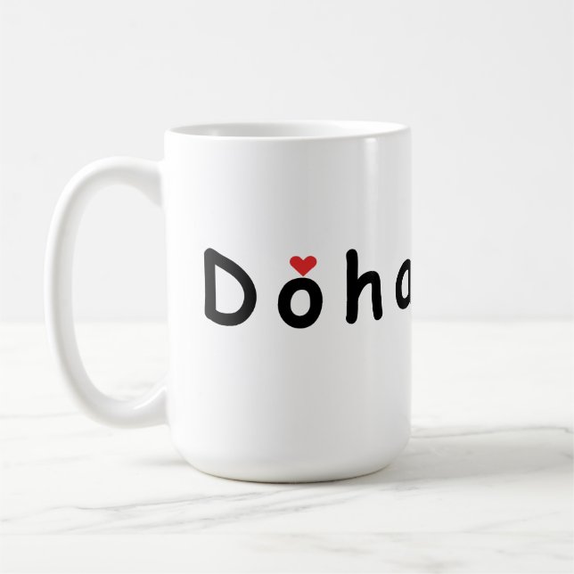Caneca De Café Eu amo Doha (Esquerda)