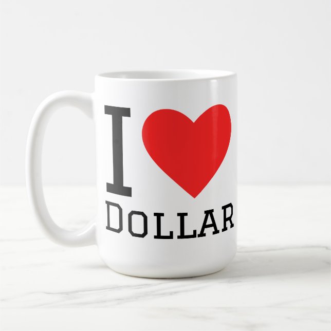 Caneca De Café Eu amo dólar (Esquerda)