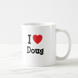 Caneca De Café Eu amo Doug coração personalizado personalizado