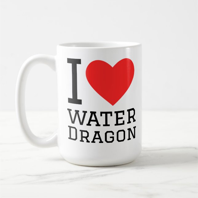 Caneca De Café Eu amo dragão de água (Esquerda)