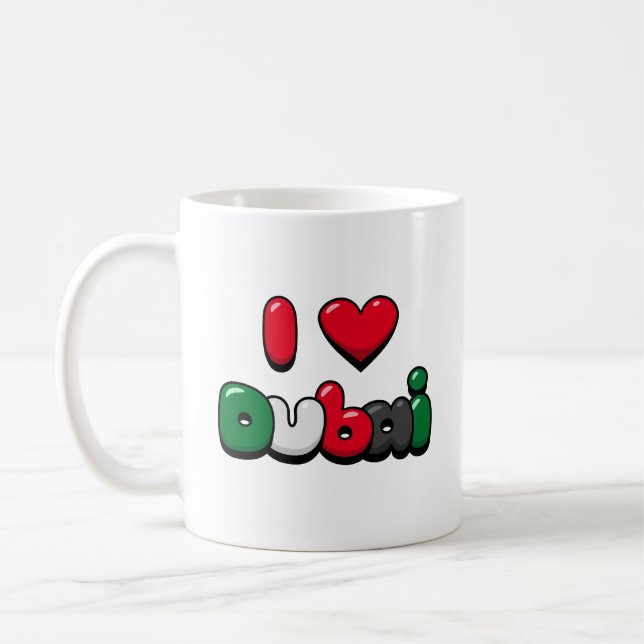 Caneca De Café Eu Amo Dubai (Esquerda)