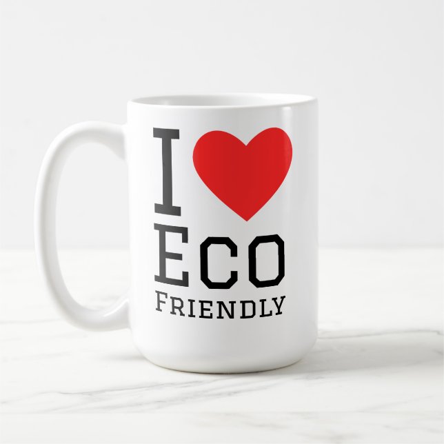 Caneca De Café Eu amo ecológico (Esquerda)