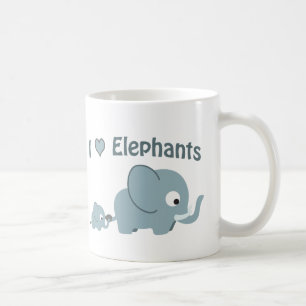 Caneca De Café Eu amo elefantes