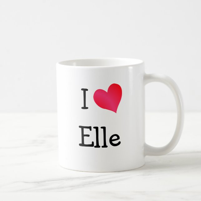 Caneca De Café Eu Amo Elle (Direita)