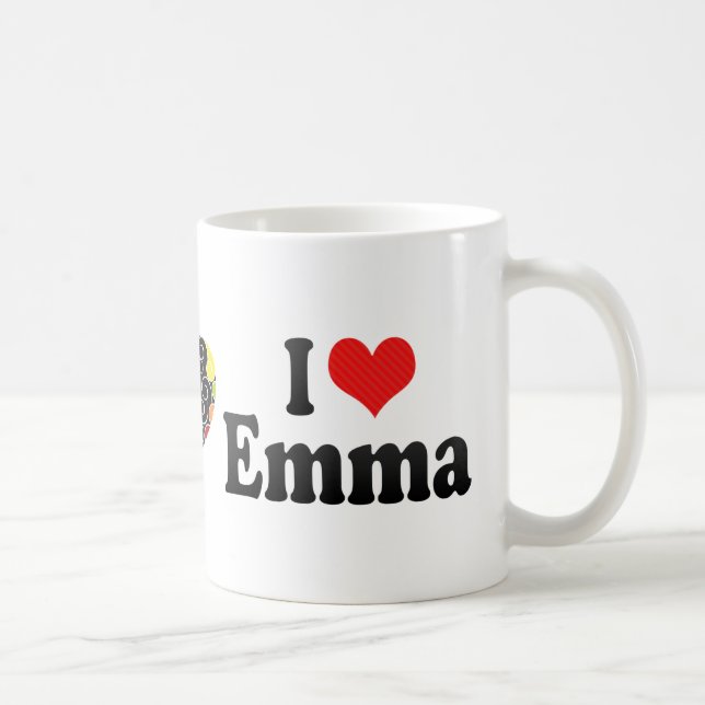 Caneca De Café Eu amo Emma (Direita)