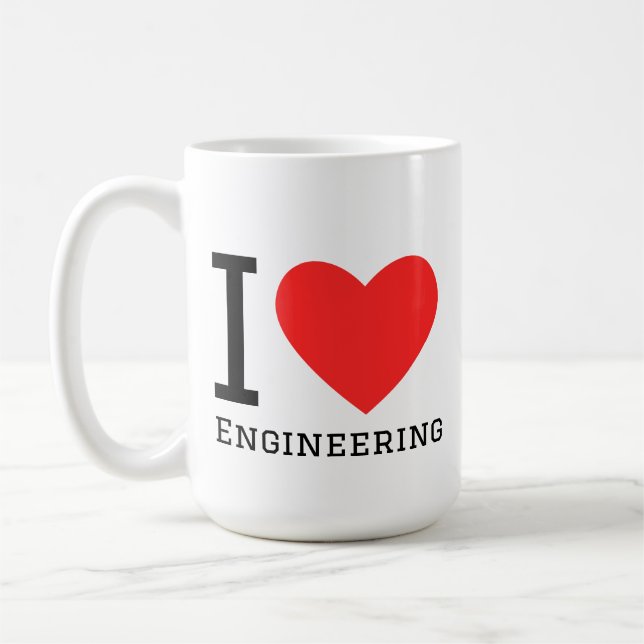 Caneca De Café Eu amo engenharia  (Esquerda)