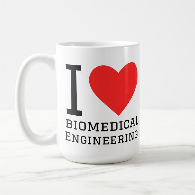 Caneca De Café Eu amo engenharia biomédica  (Esquerda)