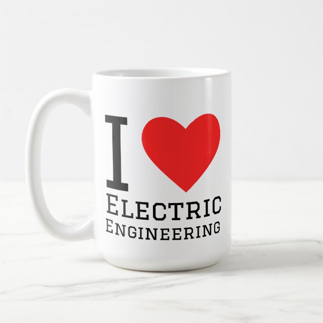 Caneca De Café Eu amo engenharia elétrica  (Esquerda)