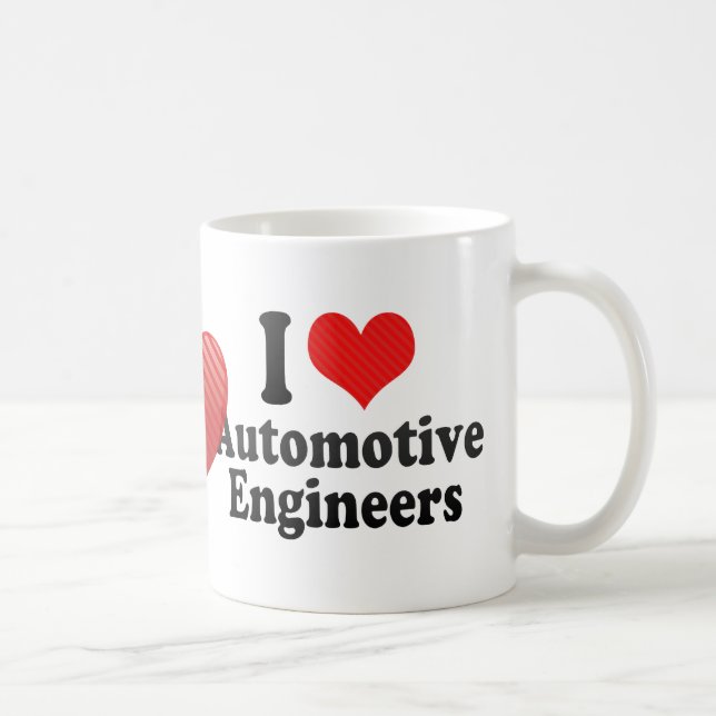 Caneca De Café Eu amo engenheiros automotrizes (Direita)