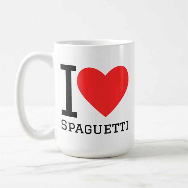 Caneca De Café Eu amo espaguete (Esquerda)