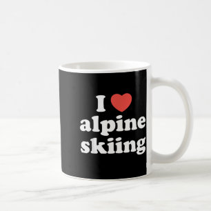 Caneca De Café Eu amo esqui alpino de coração