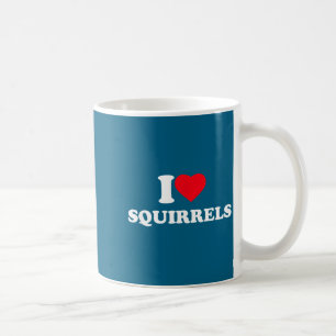 Caneca De Café Eu Amo Esquilos Coração Amante de Animais
