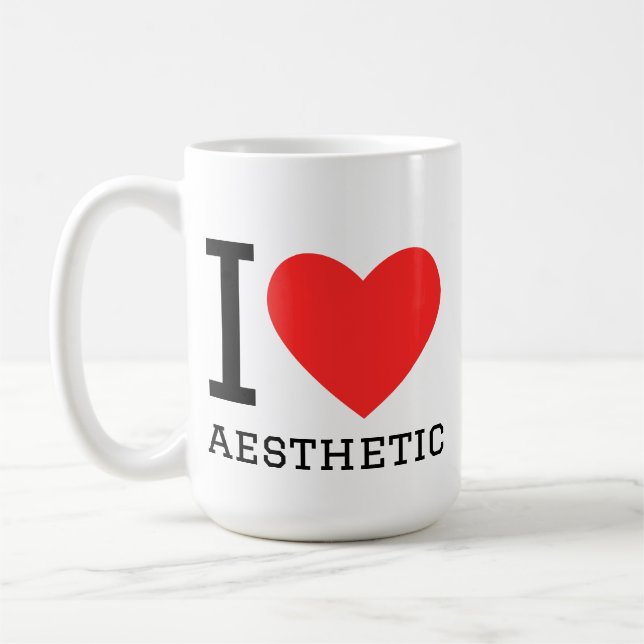 Caneca De Café Eu amo estético (Esquerda)