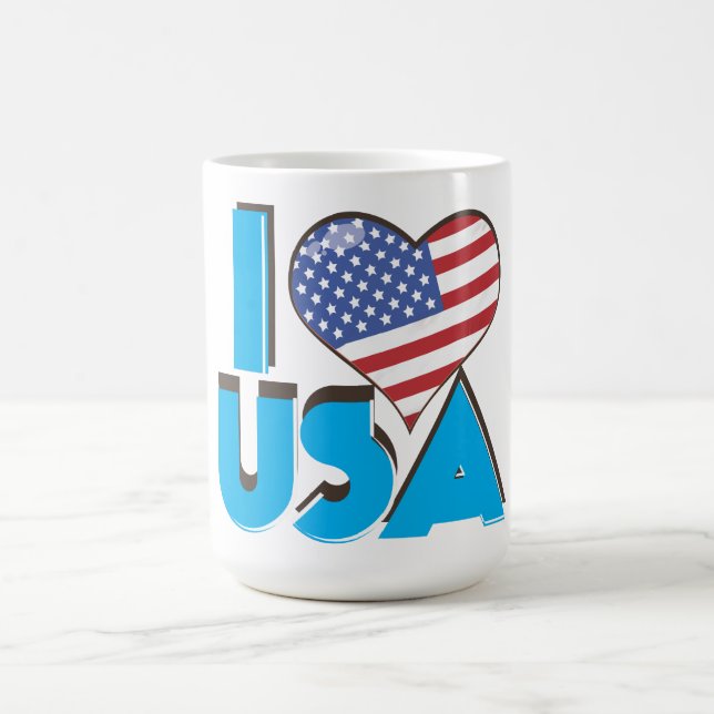 Caneca De Café Eu Amo EUA Retro 80s (Centro)