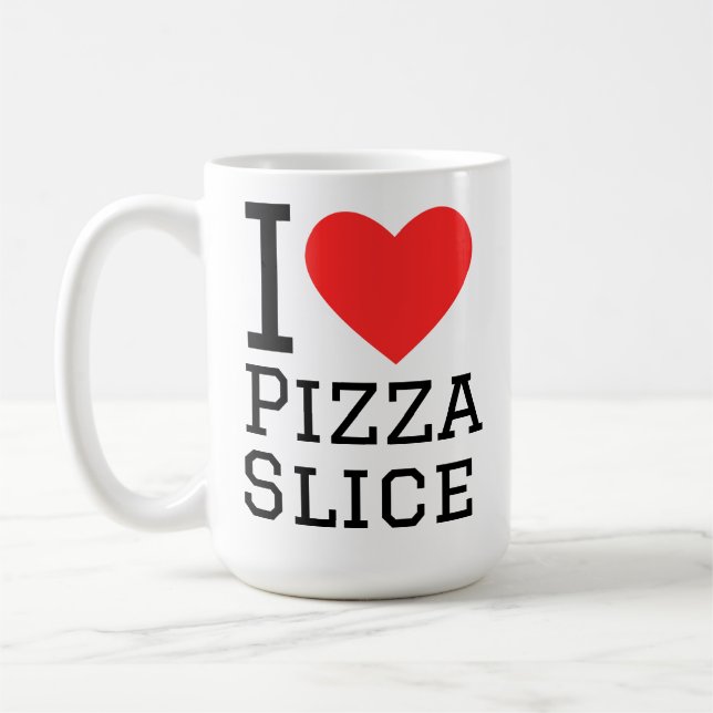 Caneca De Café Eu amo fatia de pizza (Esquerda)