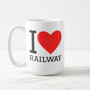 Caneca De Café Eu amo ferrovia 